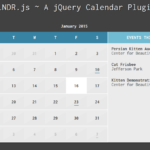 CLNDR Plugin jQuery Generador de calendario – underscore
