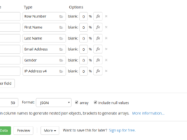 Generador de datos aleatorios CSV, JSON, SQL