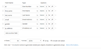 Generador de datos aleatorios CSV, JSON, SQL